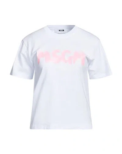 Msgm Woman T-shirt White Size L Cotton