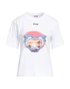 Msgm White Crewneck T-shirt In White