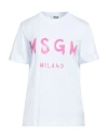 Msgm Logo-print Crew-neck T-shirt In White