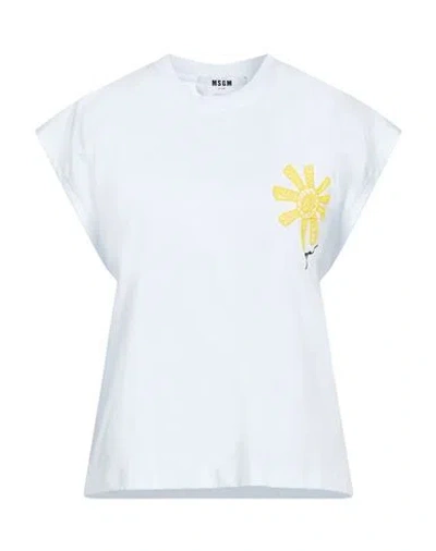 Msgm Woman T-shirt White Size M Cotton