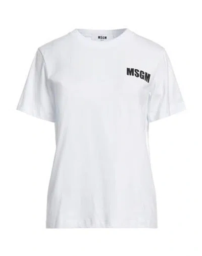 Msgm Woman T-shirt White Size M Cotton