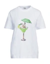 Msgm Graphic-print Crew-neck T-shirt In White