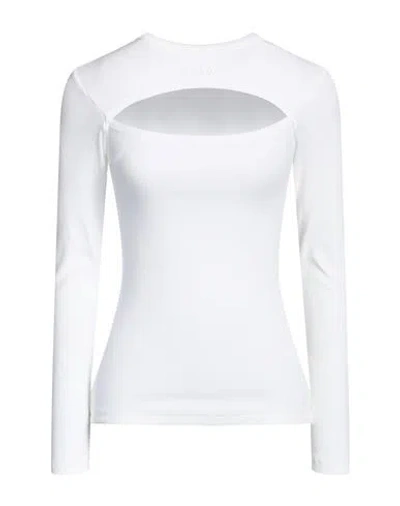 Msgm Woman T-shirt White Size L Cotton, Elastane