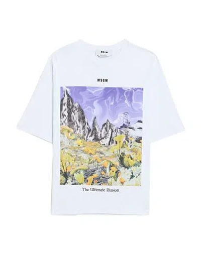 Msgm Woman T-shirt White Size S Cotton