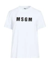 Msgm Woman T-shirt White Size Xl Cotton