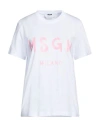 Msgm Woman T-shirt White Size Xl Cotton