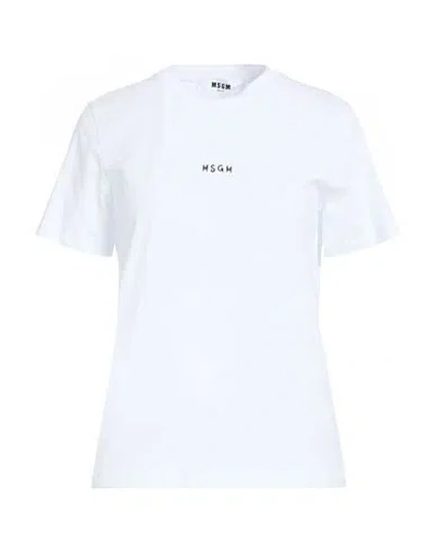 Msgm Woman T-shirt White Size Xs Cotton