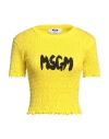 Msgm Woman T-shirt Yellow Size L Cotton