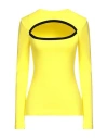 MSGM MSGM WOMAN T-SHIRT YELLOW SIZE M COTTON, ELASTANE