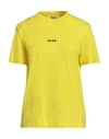 Msgm Woman T-shirt Yellow Size S Cotton In Yellow