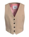 Msgm Viscose Blend Vest In Beige