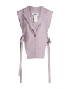 Msgm Woman Tailored Vest Lilac Size 4 Wool, Viscose, Elastane In Purple