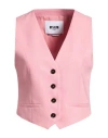 Msgm Woman Tailored Vest Pink Size 6 Viscose, Polyester, Elastane