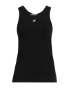 Msgm Woman Tank Top Black Size L Cotton, Elastane In Black