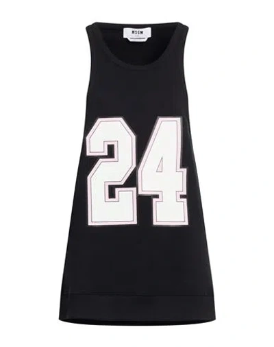 Msgm Woman Tank Top Black Size S Cotton