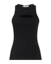 Msgm Woman Tank Top Black Size S Cotton, Elastane