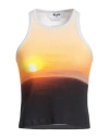 Msgm Multicolor Tanzanian Sunset Tank Top In Orange