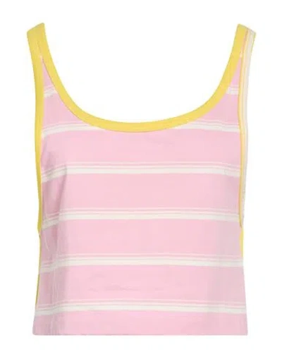 Msgm Woman Tank Top Pink Size S Cotton