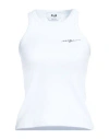 Msgm Embroidered-logo Ribbed Tank Top In White