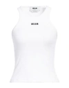 Msgm Logo Racerback Ribbed Slim Fit Tops