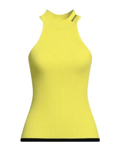 Msgm Woman Top Lime Green Size S Viscose, Polyester In Green