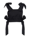 Msgm Woman Top Black Size 4 Cotton, Elastane