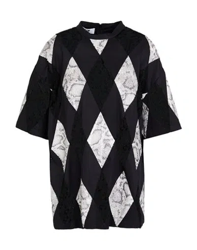 Msgm Woman Top Black Size 4 Cotton, Polyester, Polyamide