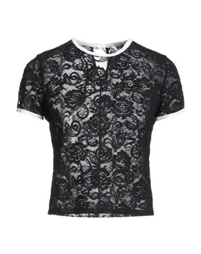 Msgm Woman Top Black Size 4 Polyamide, Elastane
