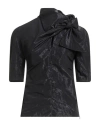 Msgm Woman Top Black Size 4 Polyester In Black