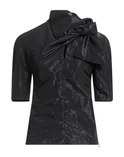 Msgm Woman Top Black Size 4 Polyester