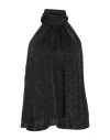 Msgm Woman Top Black Size 6 Acetate, Silk In Black