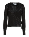 Msgm Patterned Viscose Blend Blouse In Black