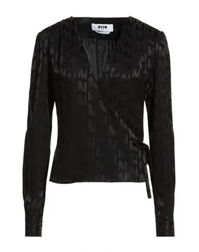 MSGM MSGM WOMAN TOP BLACK SIZE 6 ACETATE, VISCOSE