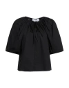 Msgm Woman Top Black Size 6 Cotton In Black
