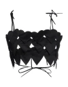 Msgm Woman Top Black Size 6 Cotton