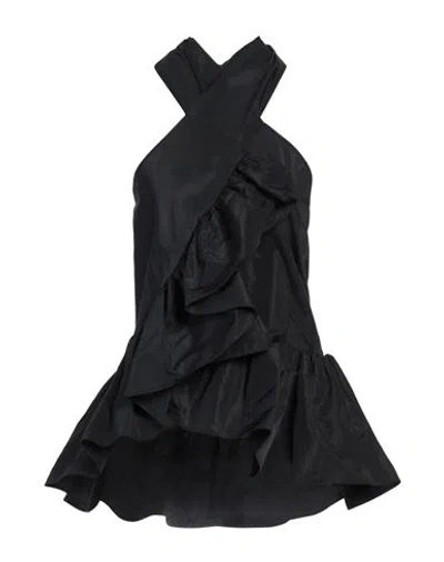 Msgm Woman Top Black Size 8 Polyester