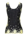 Msgm Woman Top Black Size 6 Polyester In Multi