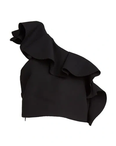Msgm Woman Top Black Size 6 Polyester, Viscose, Elastane