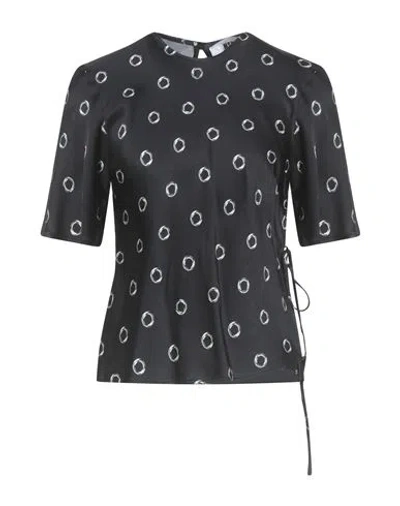 Msgm Woman Top Black Size 6 Viscose