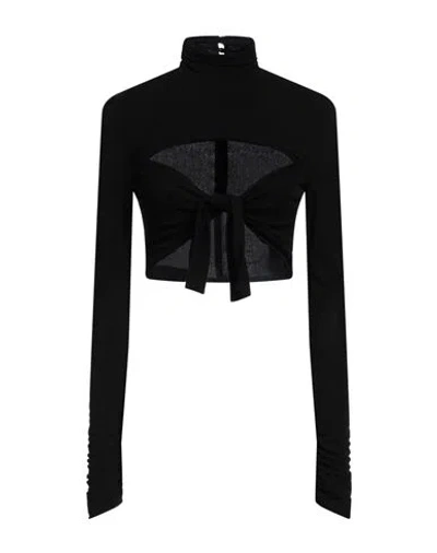 MSGM MSGM WOMAN TOP BLACK SIZE 6 VISCOSE