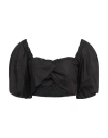 Msgm Woman Top Black Size 8 Cotton
