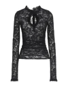 Msgm Woman Top Black Size 6 Polyamide, Elastane