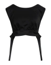 Msgm Woman Top Black Size 8 Viscose