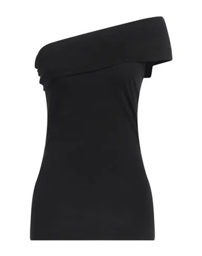 Msgm Woman Top Black Size L Cotton