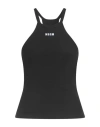 Msgm Woman Top Black Size L Cotton, Elastane