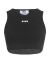 Msgm Woman Top Black Size M Cotton, Elastane In Black