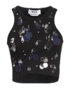 Msgm Woman Top Black Size M Cotton, Elastane, Pvc - Polyvinyl Chloride, Glass, Acrylic