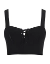 Msgm Woman Top Black Size S Viscose, Polyester