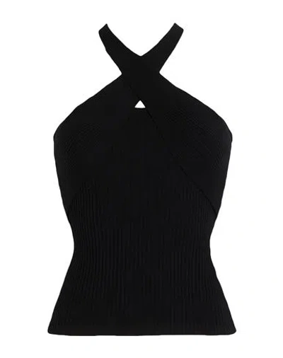 Msgm Woman Top Black Size Xs Viscose, Polyester