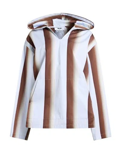 Msgm Woman Top Brown Size 4 Cotton